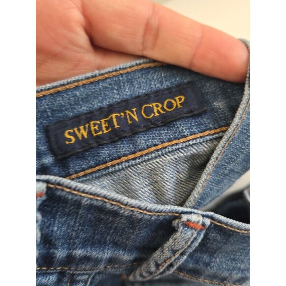 Lucky Brand Sweet N Crop Jeans Womens 10/30 Dark Blue Denim Straight 5 Pocket - Picture 4 of 6